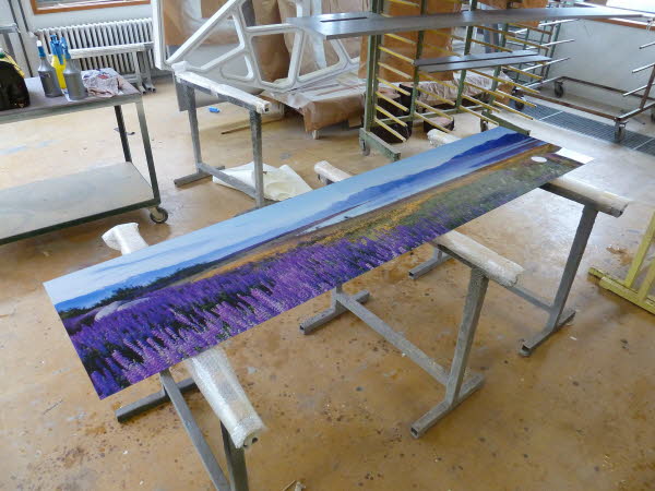 K�chenr�ckwand Digitaldruck hinter Glas